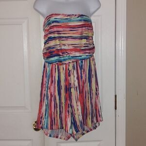 Full Circle Trends with love multicolor off the shoulder romper  Sz 1X